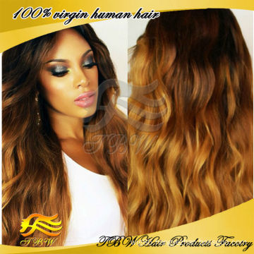 2015 New design natural looking brazilian full lace wig ombre full lace wig